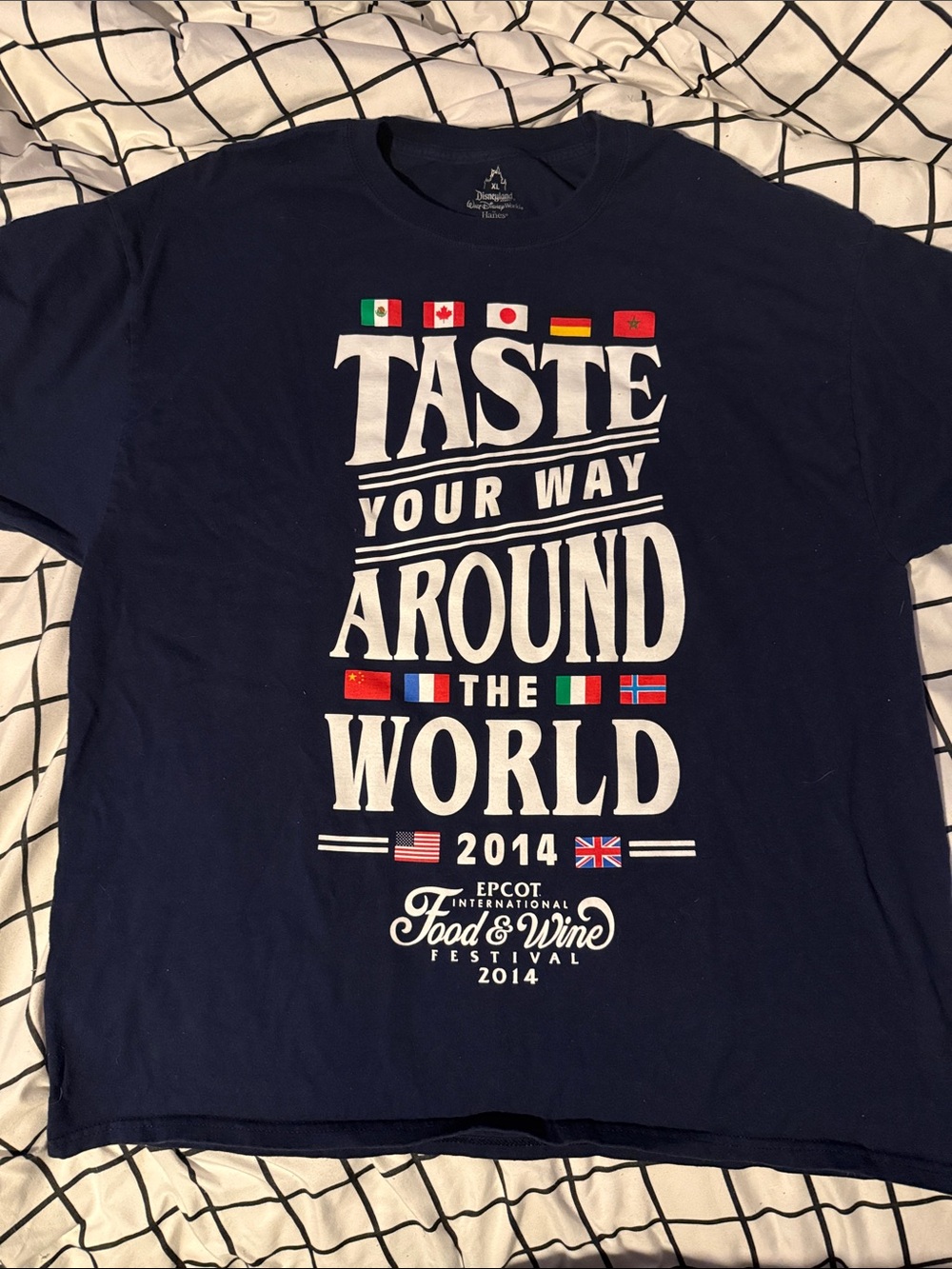 Disney World Orlando Epcot Food & Wine Festival 2014 Merch Graphic T-Shirt XL